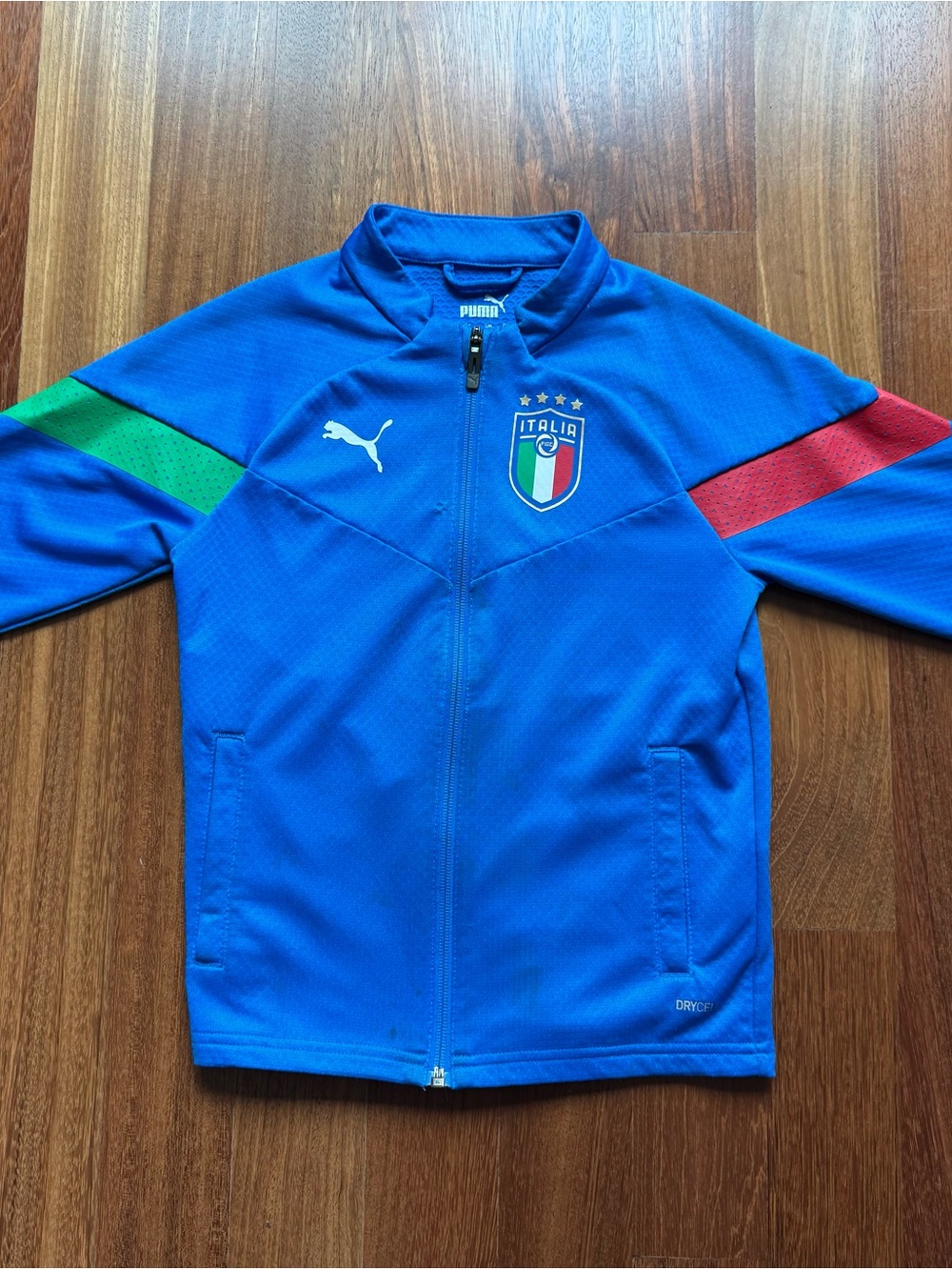Puma Blue Italy Crest Track Jacket with Green & Red Sleeve Panels